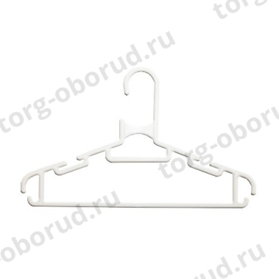 Вешалка-плечики для одежды пластиковая, с крючками, белая В-102-С(бел)