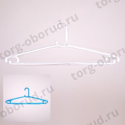 Вешалка плечики для нижнего белья и одежды пластиковая с перекладиной и крючками, 400 мм, прозрачная, размер одежды: 40-42(S), В-206