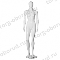 Манекен женский белый глянцевый, кукла в полный рост без лица MD-Glance 18(бел)