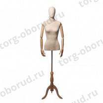 Торс-манекен с деревянными руками, женский, для магазина одежды, на подставке, MD-ORG.002.LBG