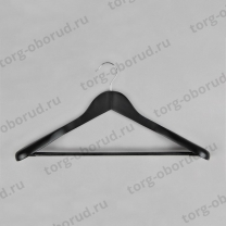 Вешалка-плечики для одежды деревянная с перекладиной C30-5D(черн)
