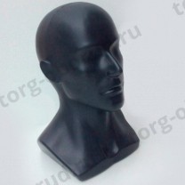 Манекен головы мужской,цвет черный Г-202М(черн) 