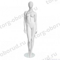 Манекен женский, глянцевый белый, абстрактный, для одежды в полный рост, стоячий прямо, классическая поза. MD-Vita Type 04F-01G