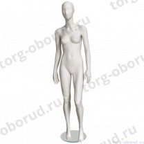 Манекен женский, абстрактный, для одежды в полный рост, на круглой подставке, цвет слоновая кость, стоячий. MD-Solo Type 06F-07M