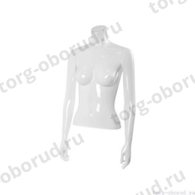 Торс женский с руками, укороченный, стилизованый, цвет белый глянец. MD-STILE 03-01G