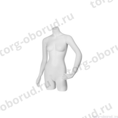 Торс женский с руками, скульптурный, цвет белый, левая рука согнута в локте. MD-С-05