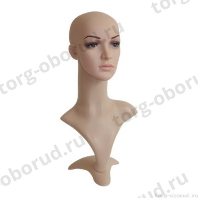 Голова женская, с макияжем, поворотная, телесного цвета, MD-F-HD