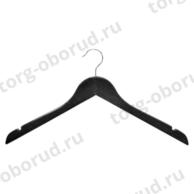 Вешалка плечики для одежды деревянная, без перекладины, цвет черный MD-P-66 NB(черн)