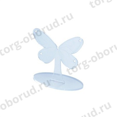 Подставка из оргстекла (пластиковая): под серьги в виде бабочки, настольная, 60х60мм. OL-760.2