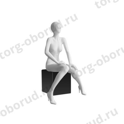 Манекен женский сидячий, белый, абстрактный, MD-Vita Type 10F-01M