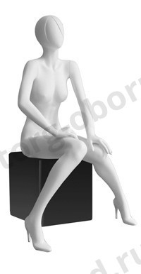 Манекен женский сидячий, белый, глянценвый, абстрактный, MD-Vita Type 10F-01G