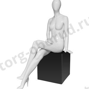 Манекен женский сидячий, абстрактный, белый глянец, MD-Vita Type 11F-01G