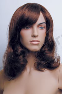 Парик женский для манекена, искусственный, длинные волнистые волосы, без челки, цвет шоколад, MD-YS-9015 (4/30)