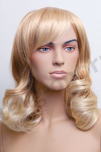 Парик женский для манекена, искусственный, длинные волнистые волосы, без челки, цвет бронзовый блондин, MD-YS-9015 (26T613)