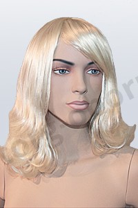 Парик женский для манекена, искусственный, длинные волнистые волосы, без челки, цвет платиновый блондин, MD-LHC-169 (88#)