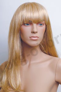 Парик женский для манекена, искусственный, длинные прямые волосы, с челкой, цвет бронзовый блондин, MD-YS-9025 (26T613)