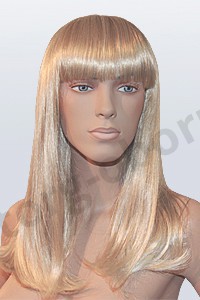 Парик женский для манекена, искусственный, длинные прямые волосы, с челкой, цвет пепельный блондин, MD-YS-9025 (25TK88)