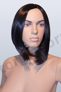 Парик женский для манекена, искусственный, прямые волосы средней длины, без челки, цвет черный, MD-YS-9005 (1B)