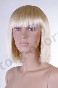Парик женский для манекена, искусственный, прямые волосы средней длины, с челкой, цвет платиновый блондин, MD-YS-9079 (88#)