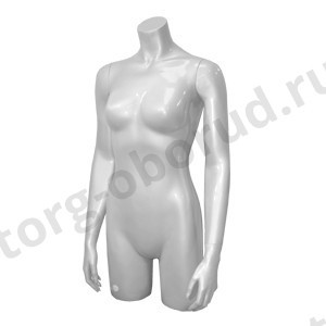 Манекен торс женский, с руками, без головы, цвет серебряный, MD-NS SM-TF-02