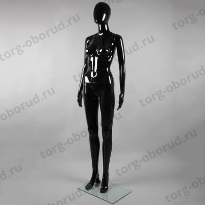 Манекен женский в полный рост, абстрактный без лица, черный глянец, для магазина одежды FA-10B