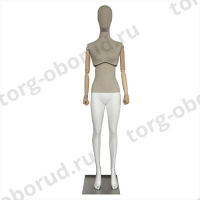 Манекен женский с подвижным торсом, деревянными руками, для магазина одежды MD-Atelier F-01