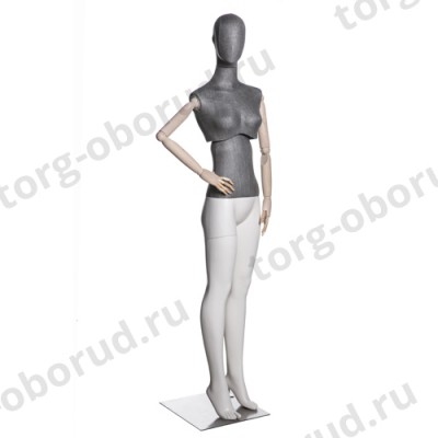 Манекен женский с подвижным торсом, деревянными руками, для магазина одежды MD-Atelier F-02