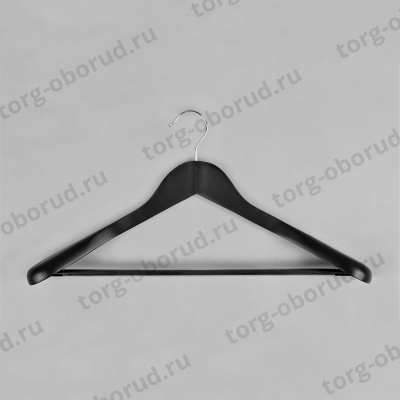 Вешалка-плечики для одежды деревянная с перекладиной C30-5D(черн)