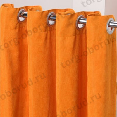 Штора для примерочной, на кольцах люверсах, ткань канвас, оранжевый Н-1К-оранж