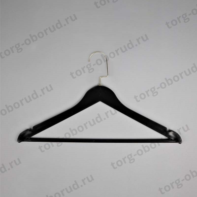 Вешалка-плечики пластиковая для одежды, черный/золото В-218/К2(черн/зол)