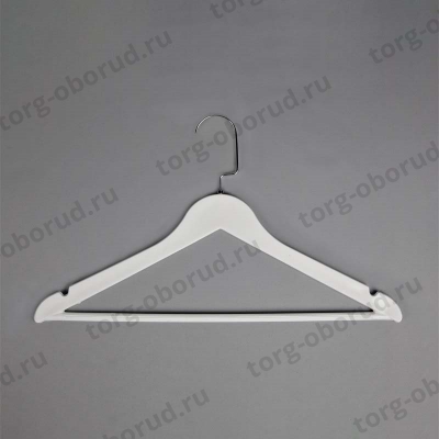 Вешалка-плечики пластиковая для одежды, белый/хром В-218/К3(бел/хром)