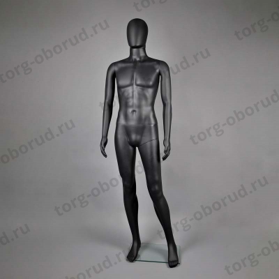 Манекен мужской в полный рост без лица, серый графит MA-2GR