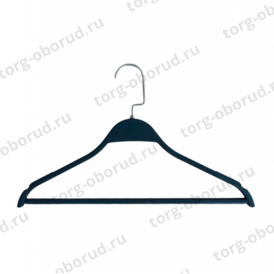 Плечики для одежды с покрытием soft-touch, с перекладиной В-211(черн)