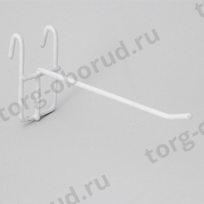 Крючок для решетки (сетки) белый для оборудования магазина, длина 200 мм, 210001