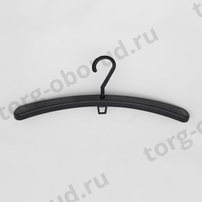 Вешалка плечики для верхней одежды пластиковая, 465 мм, черная, размер одежды: 48-50(L), В-111-Т