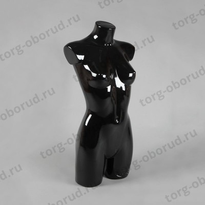 Манекен торс женский, скульптурный, пластиковый, цвет черный. Т-415(чер)