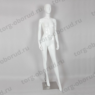 Манекен для одежды женский ростовой глянцевый, стоячий, белый, 4A-64(бел)