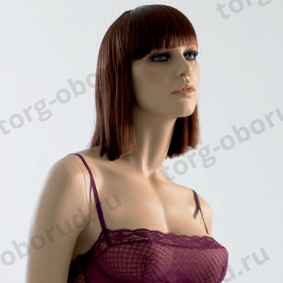 Парик женский для манекена, искусственный, с челкой, прямые волосы средней длины, цвет красный. MD-G002