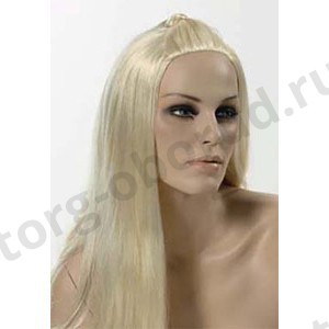 Парик женский для манекена, искусственный, без челки, прямые длинные волосы, цвет платинум блонд. MD-G006