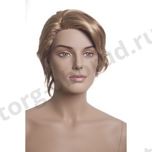 Парик женский для манекена, искусственный, без челки, короткие прямые волосы, цвет платинум блонд. MD-A12