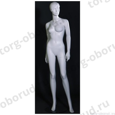 Манекен женский стилизованный, скульптурный белый, для одежды в полный рост, стоячий прямо. MD-LW-62