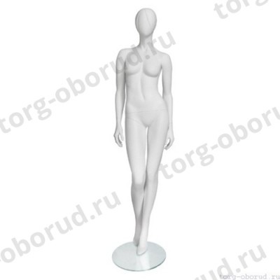 Манекен женский, глянцевый белый, абстрактный, для одежды в полный рост, стоячий прямо. MD-Vita Type 04F-01M