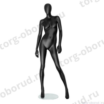 Манекен женский, матовый черный, абстрактный, для одежды в полный рост, стоящий прямо. MD-Storm Type 02F-02M
