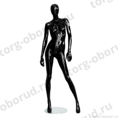 Манекен женский, глянцевый черный, абстрактный, для одежды в полный рост, стоящий прямо. MD-Storm Type 02F-02G