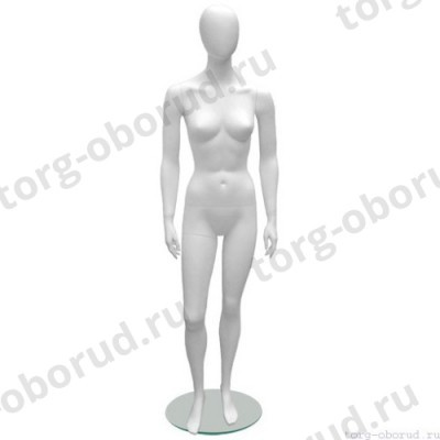 Манекен женский, белый, абстрактный, для одежды в полный рост, стоячий прямо, классическая поза. MD-Glance Matte 18