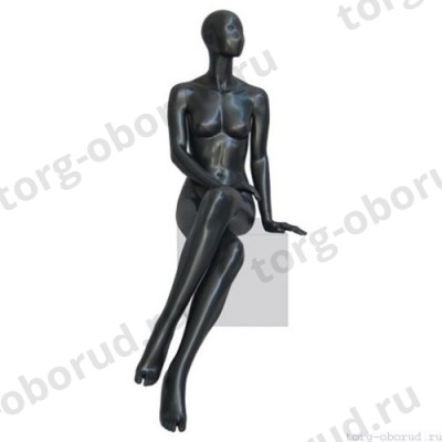 Манекен женский, абстрактный, для одежды в полный рост, цвет черный, сидячий. MD-Solo Type 05F-06M