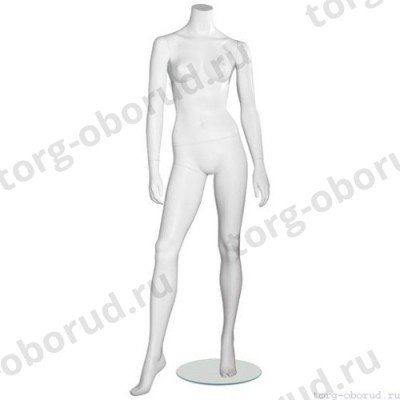 Манекен женский, скульпутрный, без головы, для одежды в полный рост, цвет белый, стоячий прямо. MD-Smart (headless) Pose 30-01M