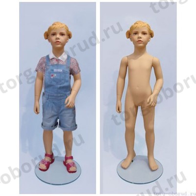 Манекен детский (девочка), стилизованный телесный, для одежды в полный рост, на 4 года, стоячий прямо. MD-Kids 14