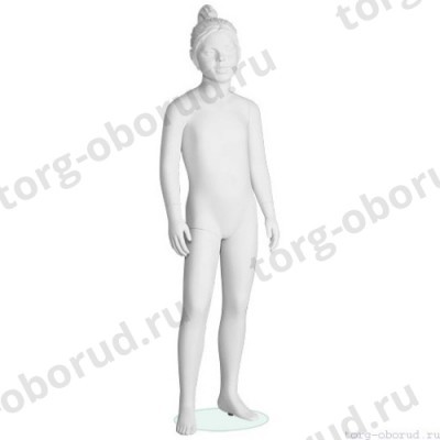 Манекен детский (девочка), скульптурный, белого цвета, для одежды в полный рост, на 6 лет, стоячий прямо. MD-Peppy 04-01M