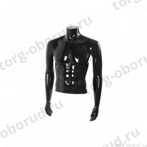 Торс мужской с руками, укороченный, стилизованый, цвет черный глянец. MD-STILE 04-02G